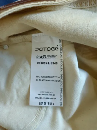 Calça Patoge Masculina Off white 38