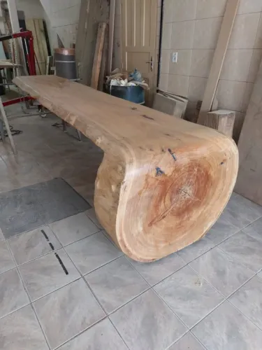 Mesa Cascata Curva L Madeira Maciça Rústica Aréa Gourmet Churrasco Prancha
