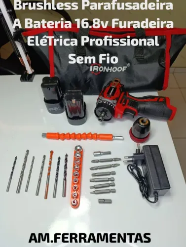 Parafusadeira A Bateria 16.8v Furadeira EléTrica Profissional Sem Fio