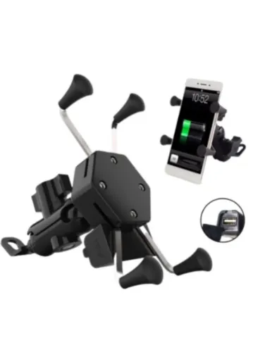 Suporte Celular Garra X Moto Universal Com Carregador Usb