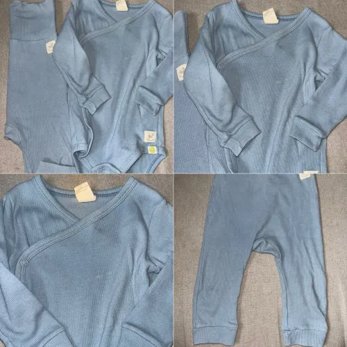 Conjunto Up Baby M (74 cm) - Body + Calça Azuis, Super Confortável!