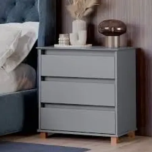 Mesa de Cabeceira/Mini Comoda 3Gvs Cinza Grafite EJ Moveis - Entrega Rápida! 
