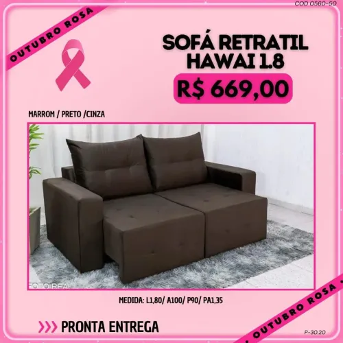 Sofá retrátil Hawaí 1,8 na promoção