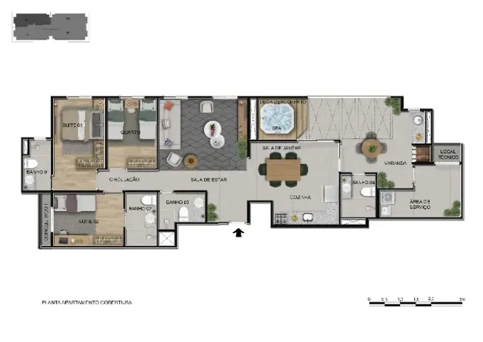 Joeasilva - Cobertura Linear de 132m² com 3 Quartos, Suítes e 2 Vagas (Sinal: 58 mil)