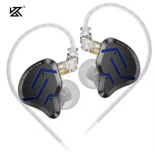 Fone de ouvido Kz zsn pro 2 in-ear profissional sem mic cor blue-black