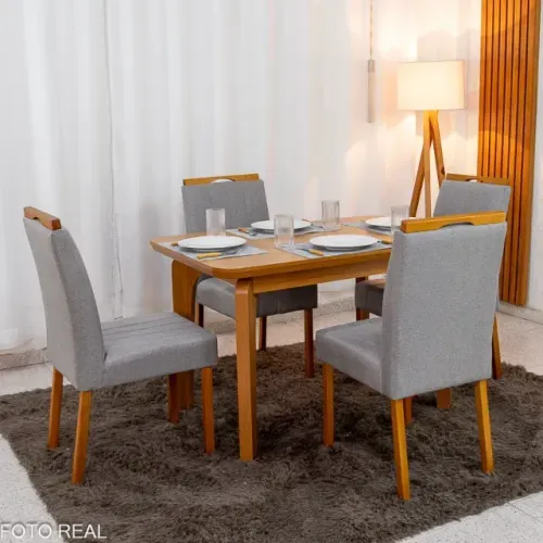 Mesa de Jantar Londrina 120x80 + 4 Cad. Isabela - Entrega Super Rápida!! 