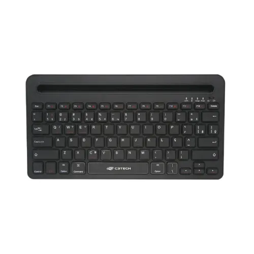 Teclado Sem Fio BluetoothUSB C3Tech K-BT100BK Preto Recarregável - WZetta