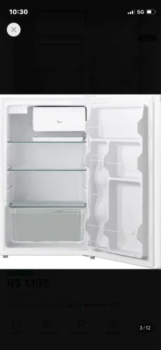 Frigobar Inverter Bivolt 124l Branco Midea Branco