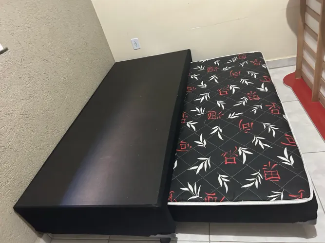 Base cama solteiro com auxiliar