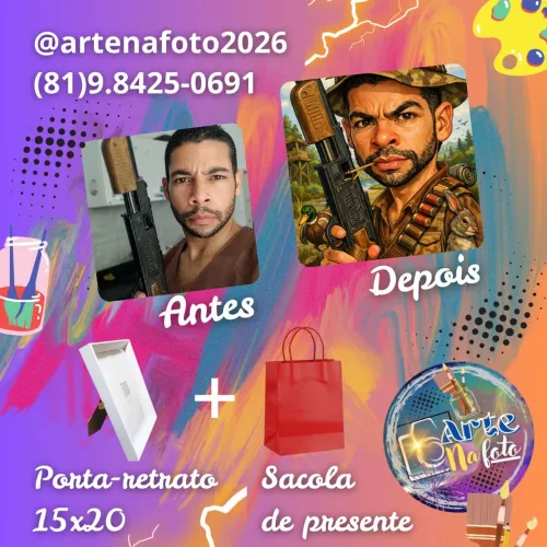 Caricatura no porta-retrato 