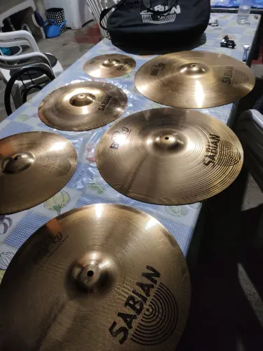 Kit de pratos Sabian B8 PRO, 6 pratos COM BAG! Usado.
