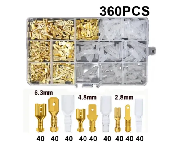 Kit 360 Conector Terminal Emenda Fio Automotivo 2.8/4.8/6.3