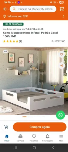 Cama montessoriana infantil casal