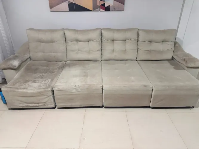 Vende-se sofá usado retrátil e reclinável 3,30 m.