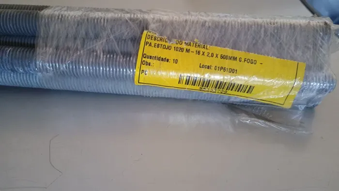10pç Barra roscada 16x2,0 x 15 a fogo