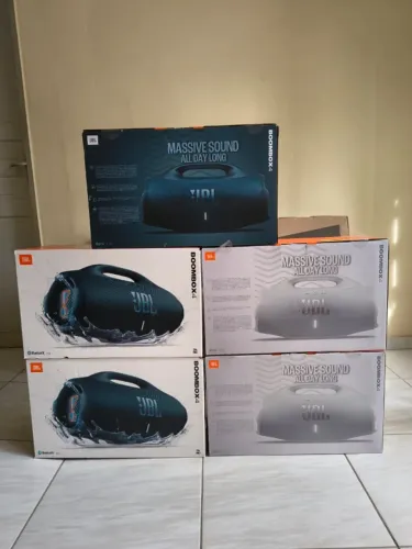 JBL BOOMBOX 4 ORIGINAL - CORES AZUL E BRANCA / LACRADAS COM NFe