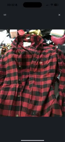 Camisa xadrez Hollister flanela masculina