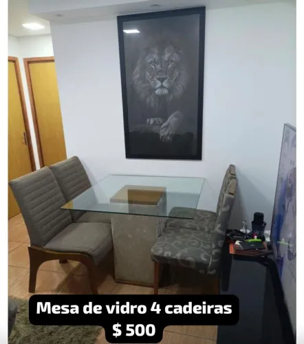 Mesa de vidro 4 lugares