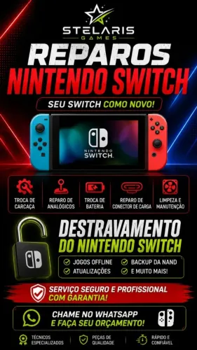 Reparos e Destrave Nintendo Switch OLED, LITE e Standard