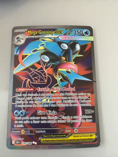 Carta Pokémon Mega Greninja ex 100/86-holográfica -ótima conservação