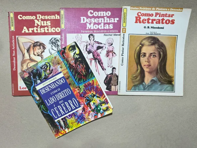 Kit 4 Livros de Desenho e Pintura - Figura Humana, Moda e Retrato