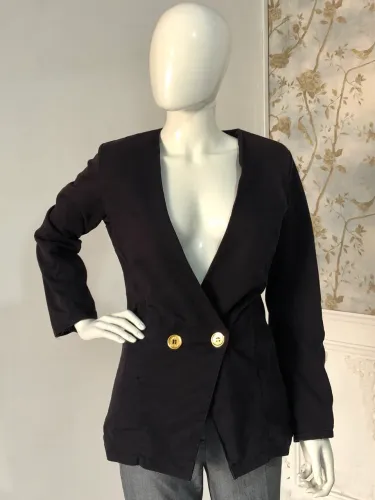 blazer alongado feminino preto 