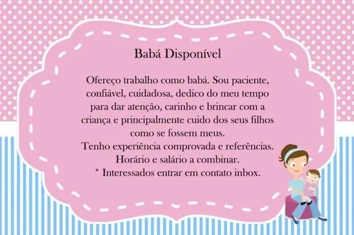 Babá Disponível! 