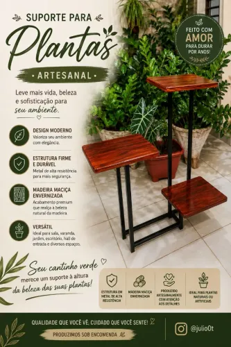 Suporte para vasos sob medida