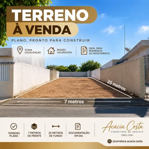 TERRENO PLANO 7x25 | CAMPO DO BRITO/ LESTE