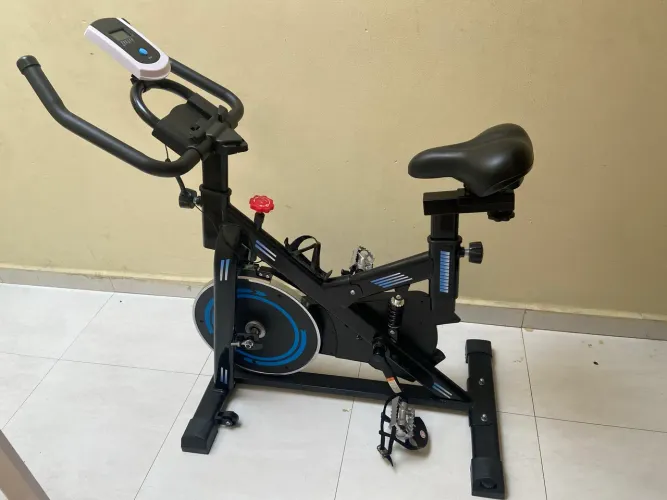 Bicicleta Ergométrica Spinning roda de Inércia 15kg Azul