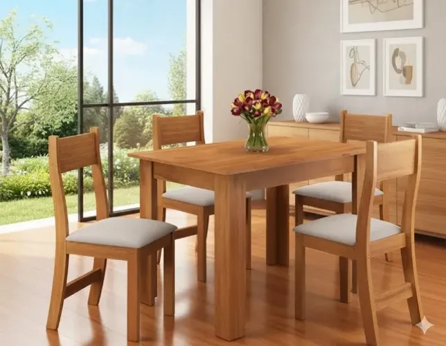 Mesa de jantar com 4 lugares bronze  (gett moveis)