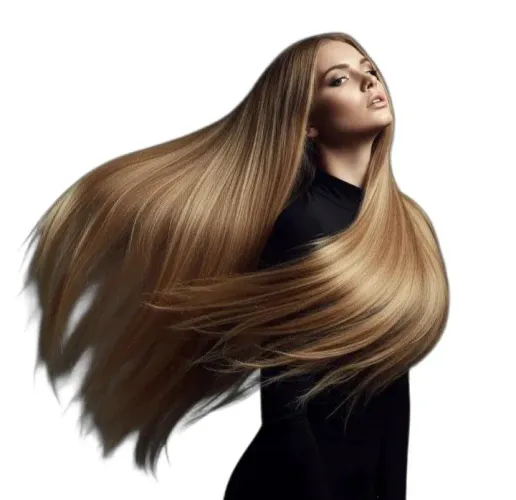 Cabelo Fibra Russa loiro médio 100gr 55cm liso tela