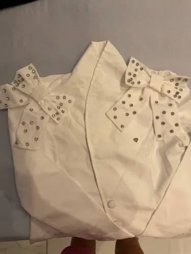 Jaleco my coat tamanho P com laços e botões cobertos !