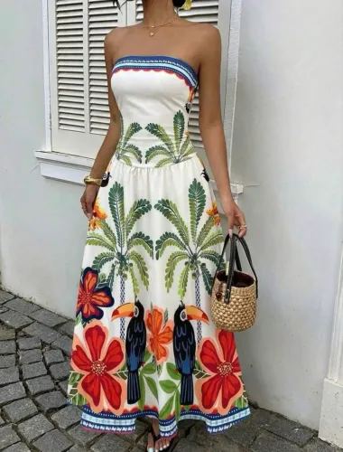 Vestido Longo Estampado 