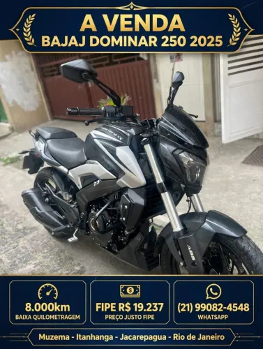 Bajaj Dominar 250 2025 - 8.000km - FIPE R$19.237 - Muzema Jacarepaguá