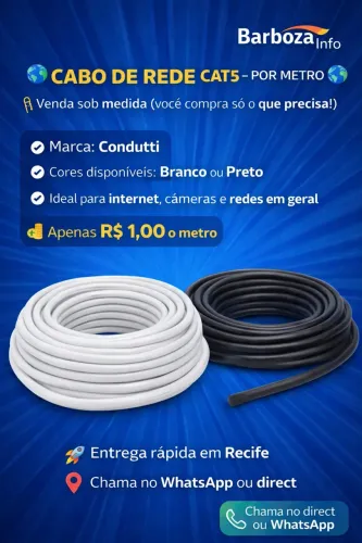 Cabo de rede UTP car 5 venda por metros
