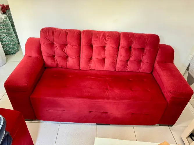 Conjunto de Sofá Luxemburgo em Tecido Suede!