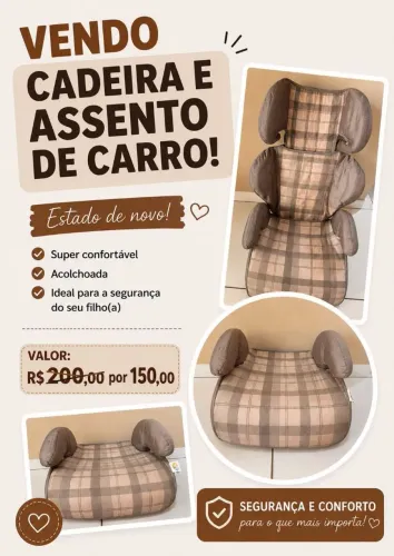 Vendo cadeirinha usado em Bom estado (não entrego)