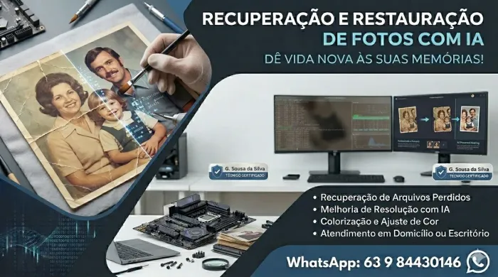 Recuperação de Arquivos e Restauração de Fotos com IA - Especialista em Palmas