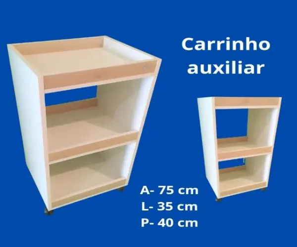 Armário auxiliar com rodízio 100% MDF