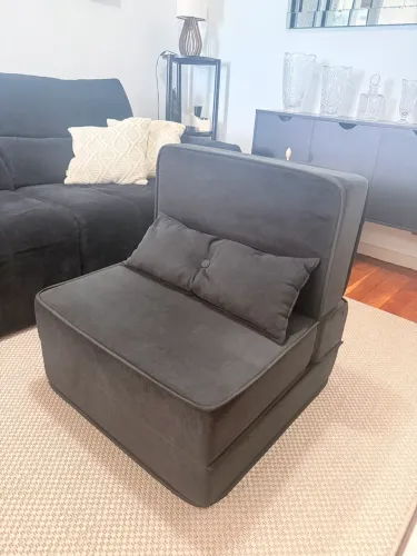 Sofá cama preto solteiro 
