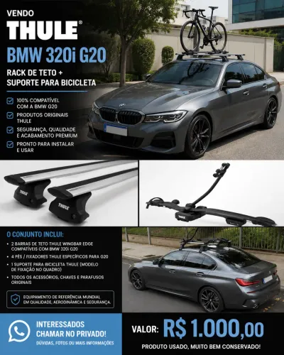 THULE ORIGINAL BMW 320i G20 - RACK DE TETO + SUPORTE PARA BICICLETA