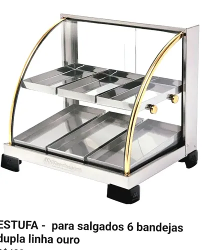 Vitrine dupla boleada série ouro para salgados. 