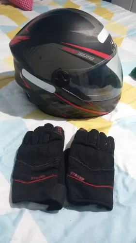 ? Capacete Pro Tork Tam. 58 + Luvas Texx Tam. G - Kit Motociclista