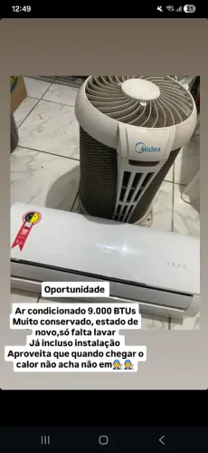 Ar condicionado MIDEA 9.000BTUS