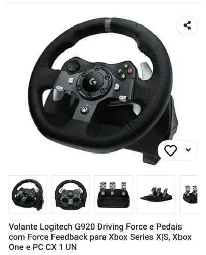 Volante - pedaleira e câmbio Xbox