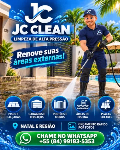 Limpeza de pisos, calçadas e áreas externas com alta pressão