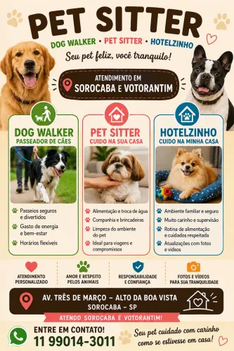 Pet Sitter e Hospedagem Domiciliar - Sorocaba e Região 