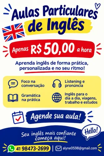 Aulas de inglês particulares online