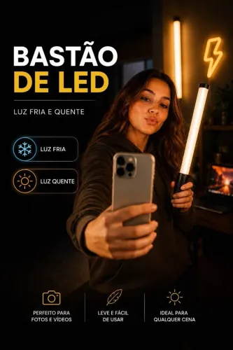 Bastão de LED luz fria e quente